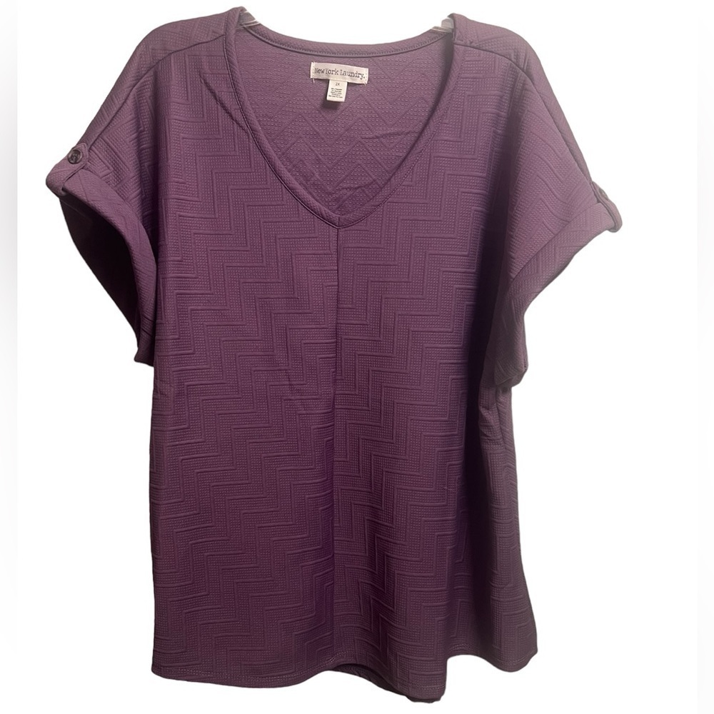 New York Laundry Purple Pullover Tunic Top Size 2X